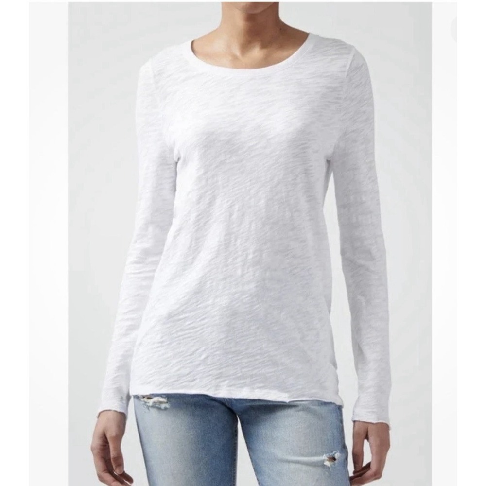 ATM Anthony Thomas Melillo Sz S White Long-Sleeve Slub Tee Crew Minimalist Layer